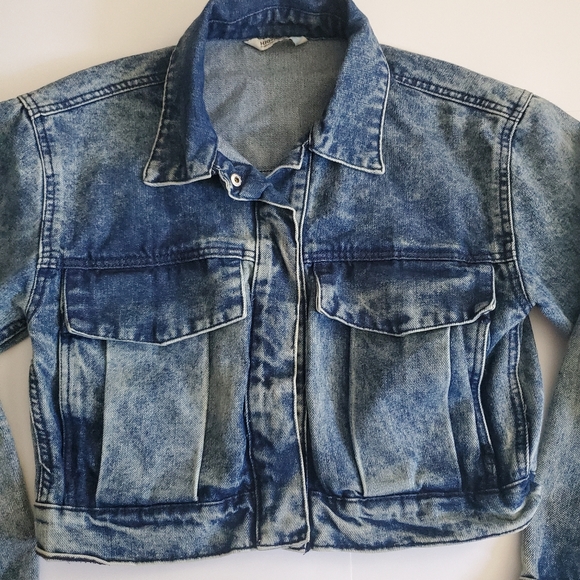 Highway Jeans Denim Women's cropped jean jacket w/ slight distressing. Sz Medium - Picture 3 of 10